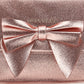 Borsa a mano glitter con fiocco