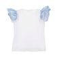 T-shirt con volant a bacchettina Monnalisa