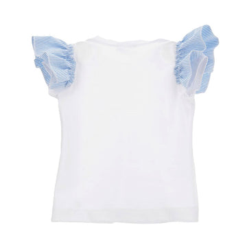T-shirt con volant a bacchettina Monnalisa
