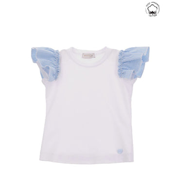 T-shirt con volant a bacchettina Monnalisa