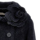 Cappotto Bambina doppiopetto nero con fiore