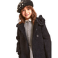 Cappotto Bambina doppiopetto nero con fiore