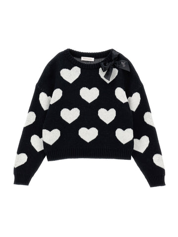Maglione Bimba cuore con fiocco