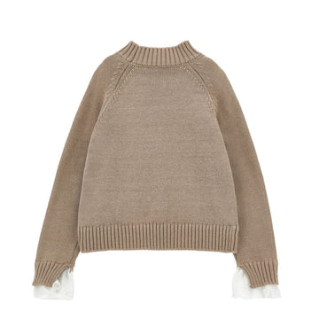 Maglione Bimba basic cotone e lana