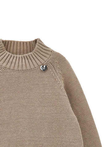 Maglione Bimba basic cotone e lana
