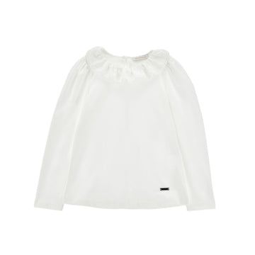 Maglietta jersey Bimba con colletto a balze