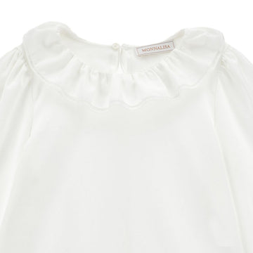 Maglietta jersey Bimba con colletto a balze