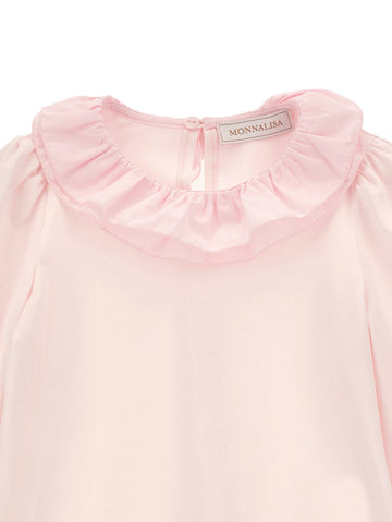 Maglietta jersey Bimba con colletto a balze