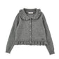 Cardigan Bimba con balze in cotone e lana