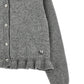 Cardigan Bimba con balze in cotone e lana
