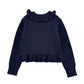 Cardigan Bimba con balze in cotone e lana