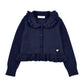Cardigan Bimba con balze in cotone e lana