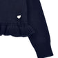 Cardigan Bimba con balze in cotone e lana