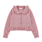 Cardigan Bimba con balze in cotone e lana