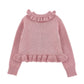 Cardigan Bimba con balze in cotone e lana