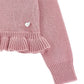 Cardigan Bimba con balze in cotone e lana