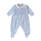 Tutina in cotone con ricamo punto smock