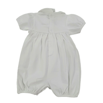 Pagliaccetto in cotone ricamo punto smock