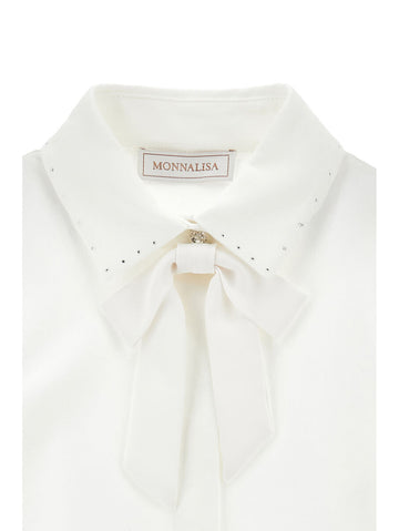 Camicia Bambina Fiocco Perle