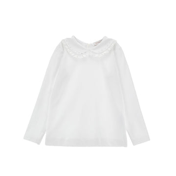 T-Shirt Bimba con colletto cuori strass