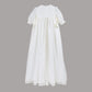 Abito battesimo lungo punto smock con cuffia