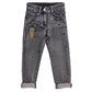 Jeans bimba denim black con star Monnalisa