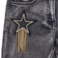 Jeans bimba denim black con star Monnalisa