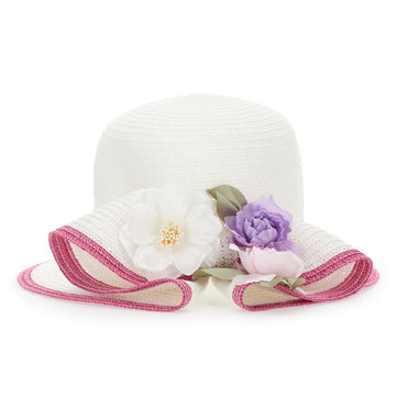 Cappello paglia con fiori Monnalisa