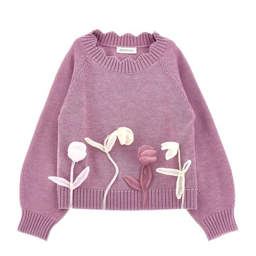 Pull bimba con tulipani in tulle