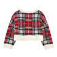 Pull bimba misto lana tartan con fiocco