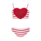 Bikini bimba a righe con cuore