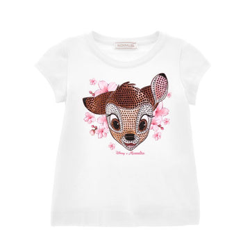 T-shirt bimba con Bambi in strass