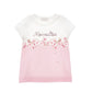T-shirt in cotone bicolor con strass