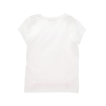 T-shirt in cotone bicolor con strass