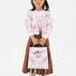 T-shirt in cotone bicolor con strass