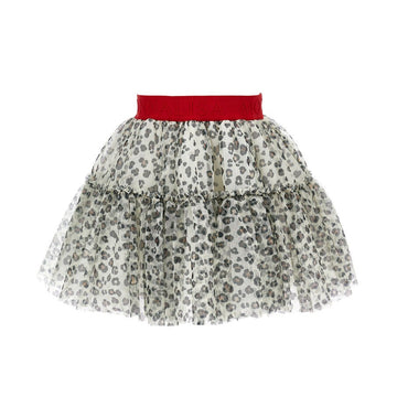 Gonna bimba in tulle animalier