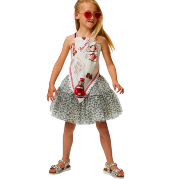 Gonna bimba in tulle animalier