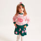 Maglione Bimba con rosa e scritta lana e cotone