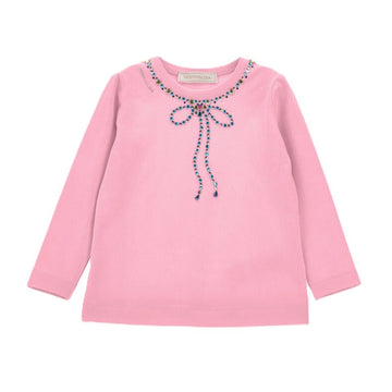 T-shirt Bimba Fiocco con strass