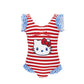 Costume Bimba intero a righe Hello Kitty