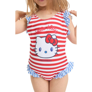 Costume Bimba intero a righe Hello Kitty