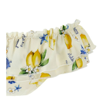 Bikini Bambina stampa limoni e rouches