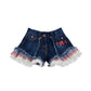 Shorts Bambina frou frou in denim
