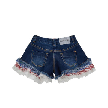 Shorts Bambina frou frou in denim