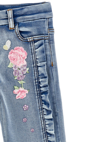 Jeans regular Bambina Floreali