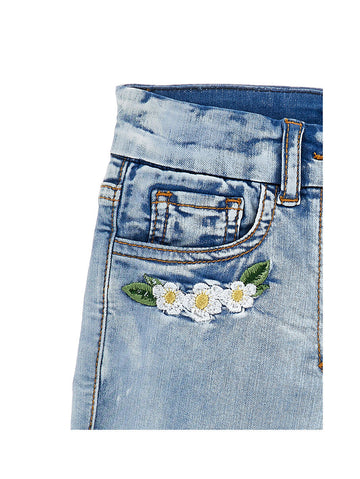 Short Bimba sfrangiati con Trilli e fiori