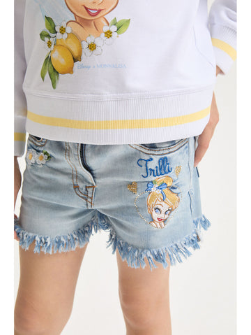 Short Bimba sfrangiati con Trilli e fiori