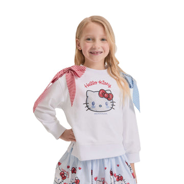 Felpa Bambina Hello Kitty con fiocchi