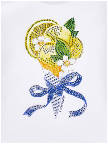T-shirt Bimba ice cream con strass