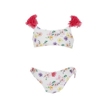 Bikini stretch rouches floreale